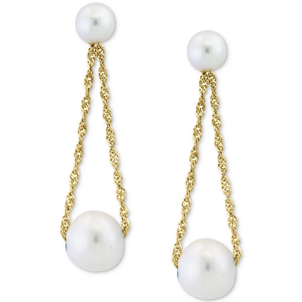 商品Effy|EFFY® Freshwater Pearl (4 & 6mm) Rope Dangle Drop Earrings in 14k Gold,价格¥1506,第3张图片详细描述