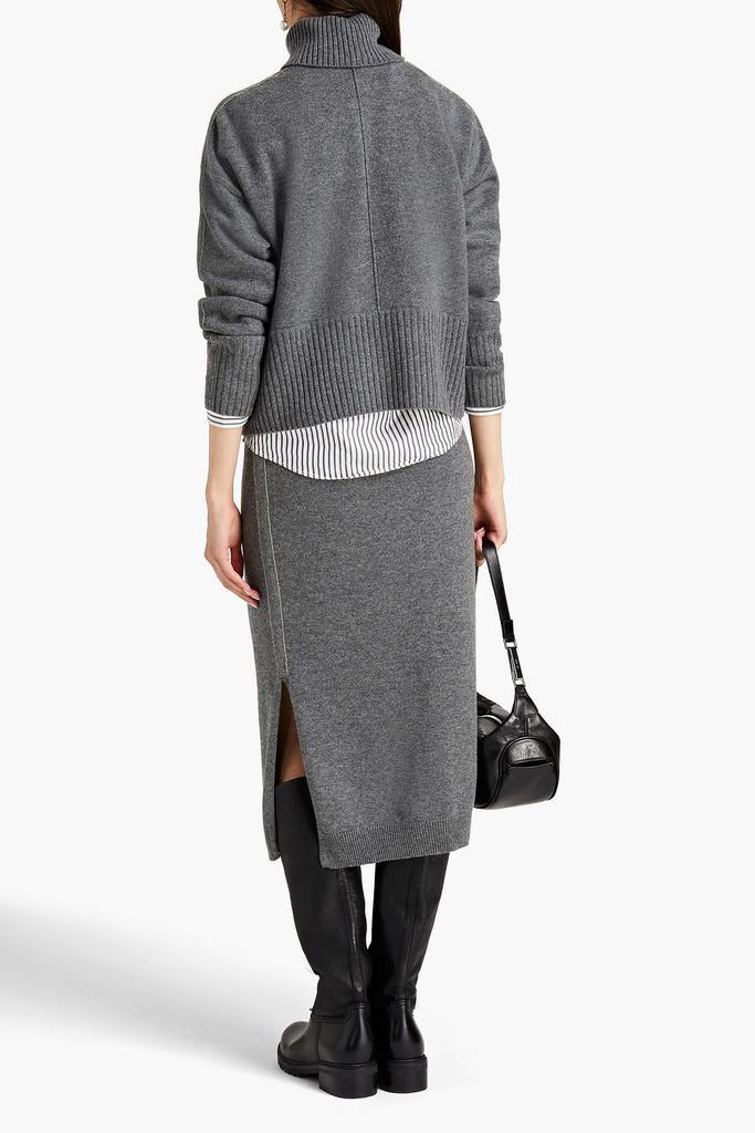 商品N.PEAL|Bead-embellished mélange cashmere turtleneck sweater,价格¥2281,第5张图片详细描述