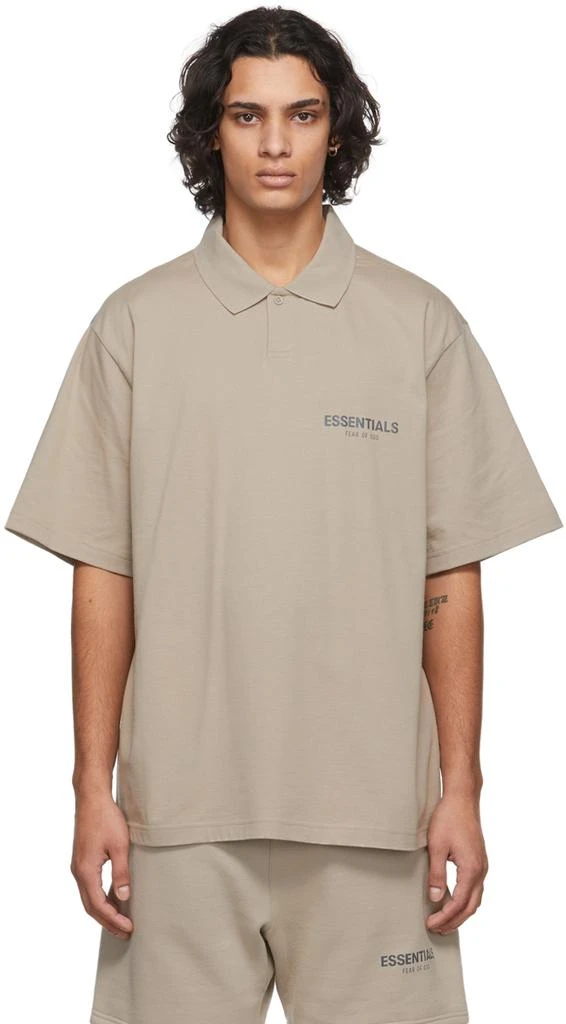 商品Essentials|SSENSE Exclusive Tan Jersey Polo,价格¥495,第1张图片