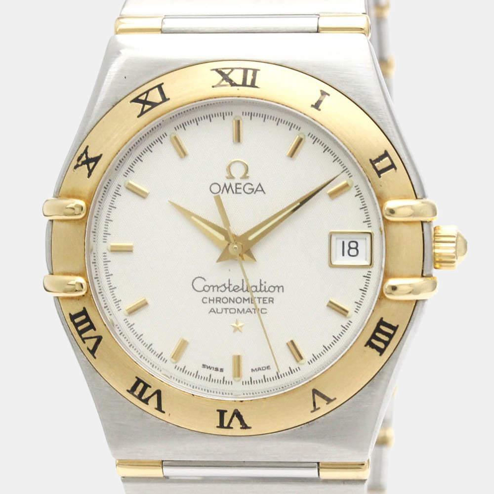 Omega Silver 18k Yellow Gold And Stainless Steel Constellation 1202.30 Automatic Men's Wristwatch 36 mm商品第2张图片规格展示