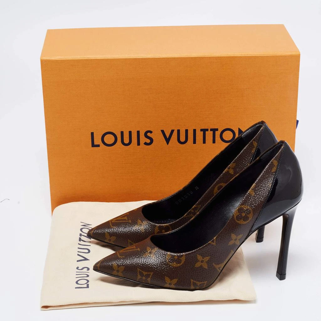 Louis Vuitton Brown/Black Monogram Canvas And Patent Leather Cherie Pumps Size 37 商品