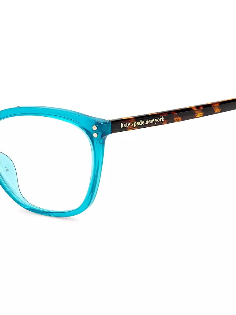 商品Kate Spade|Milena 55MM Blue Block Cat-Eye Glasses,价格¥511,第3张图片详细描述