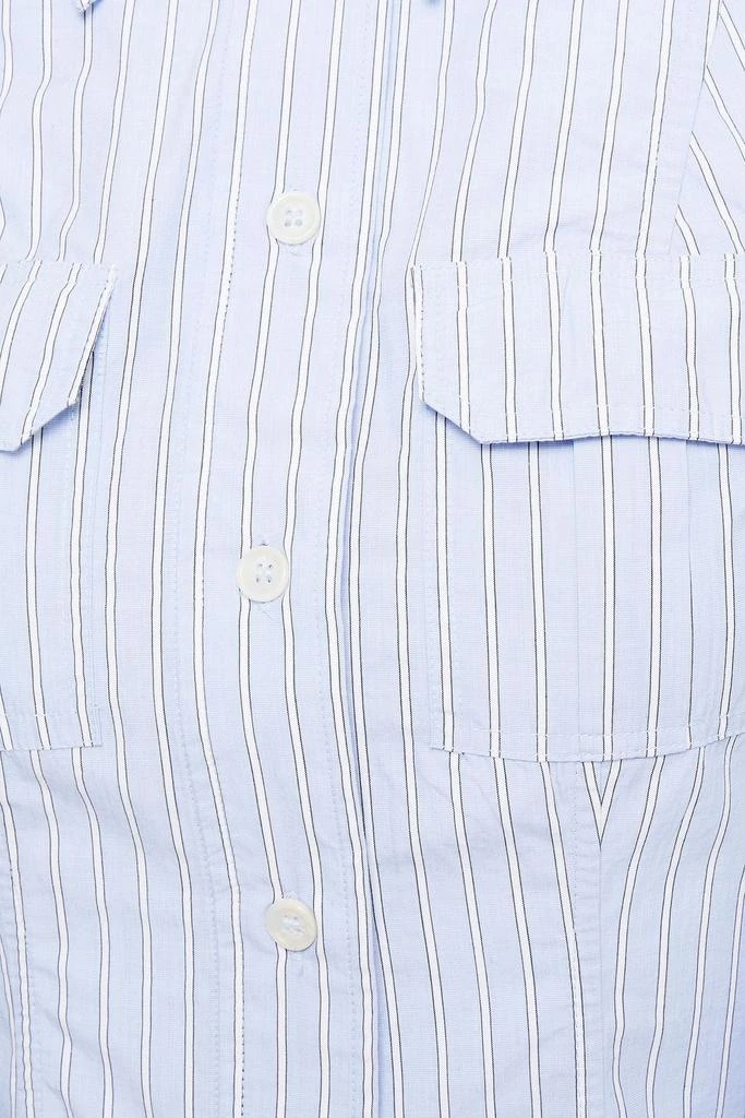 商品Ganni|Gathered striped organic cotton mini shirt dress,价格¥892,第2张图片详细描述