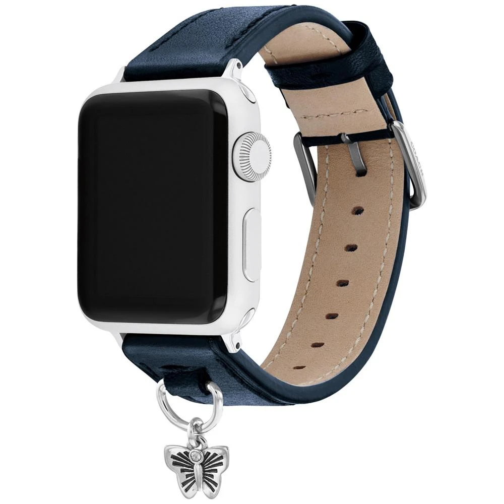 商品Coach|Navy Leather Apple Watch Band 38/41mm,价格¥716,第2张图片详细描述