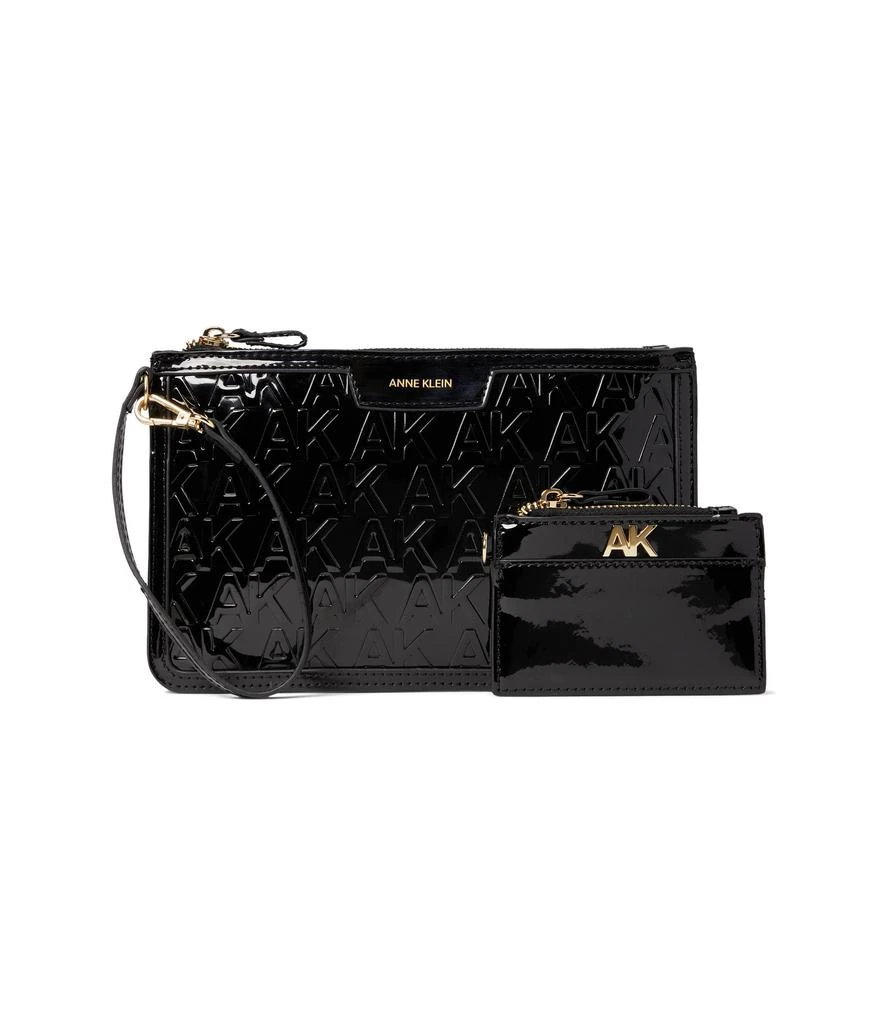 商品Anne Klein|Patent Embossed Logo Card Case and Pouch Set,价格¥122,第1张图片