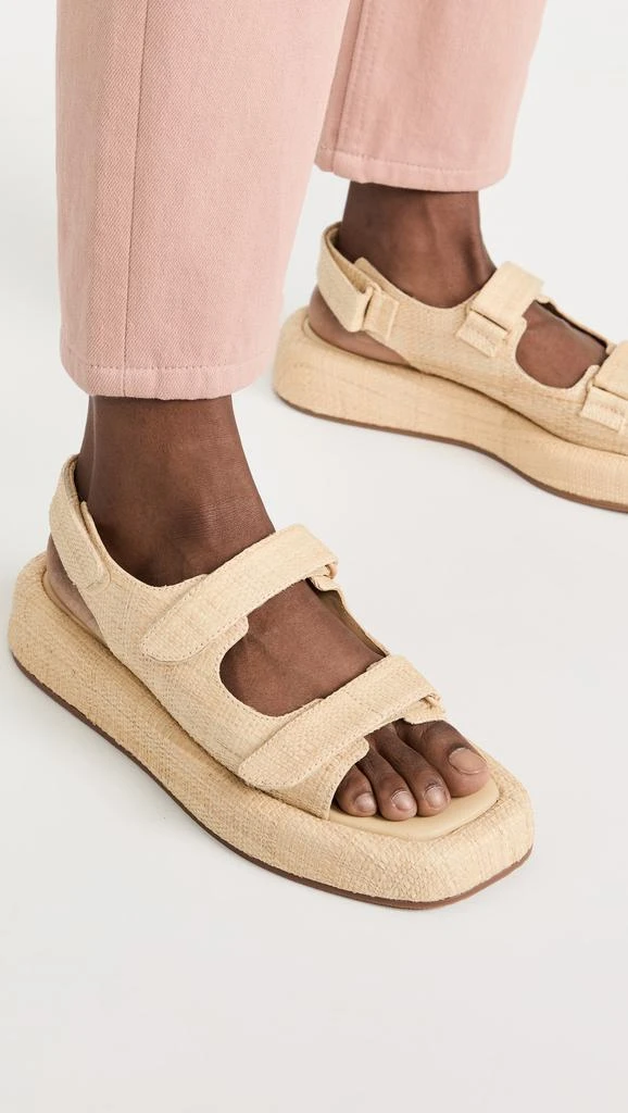 商品Loeffler Randall|Loeffler Randall 双饰带厚底凉鞋,价格¥550,第3张图片详细描述