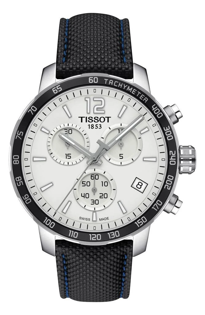 商品Tissot|Men's Quickster Chronograph Leather Strap Watch, 42mm,价格¥1802,第1张图片