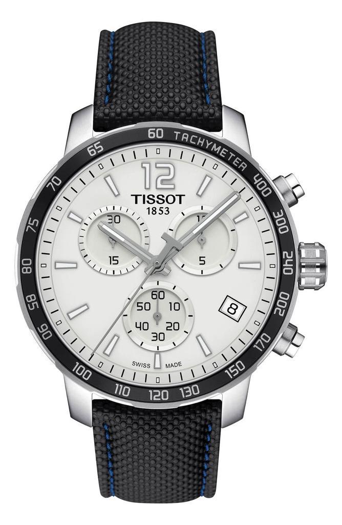 商品Tissot|Men's Quickster Chronograph Leather Strap Watch, 42mm,价格¥1770,第1张图片