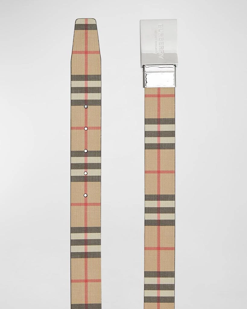 商品Burberry|Men's Signature Check Belt w/ Plaque,价格¥2059,第3张图片详细描述