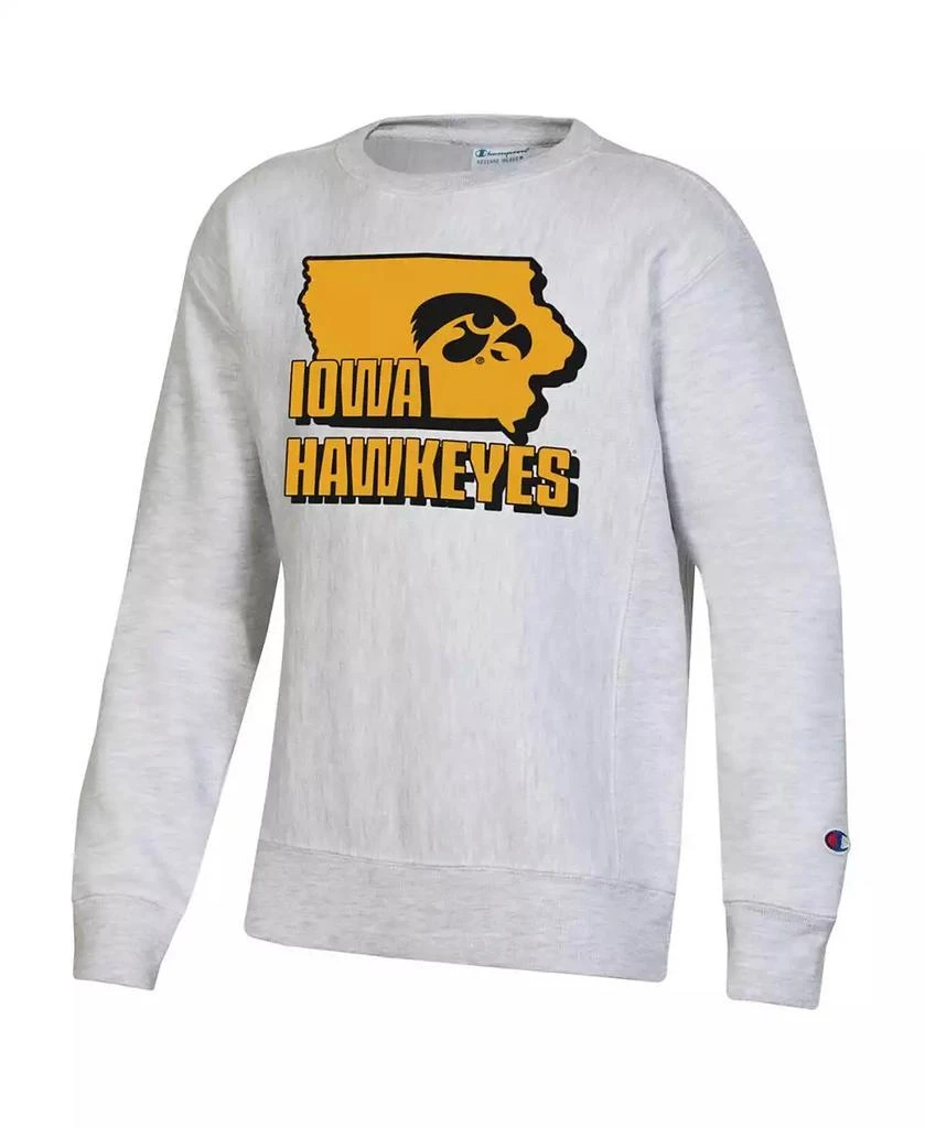 商品CHAMPION|Big Boys Heather Gray Iowa Hawkeyes Reverse Weave Pullover Sweatshirt,价格¥359,第2张图片详细描述