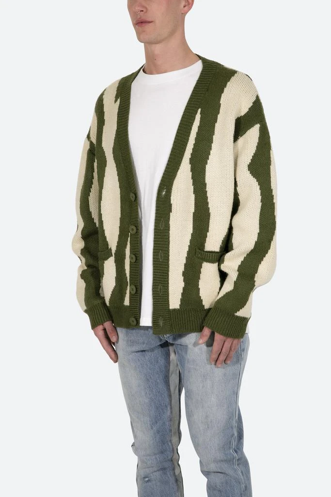 商品MNML|Zebra Cardigan - Green/White,价格¥301,第2张图片详细描述