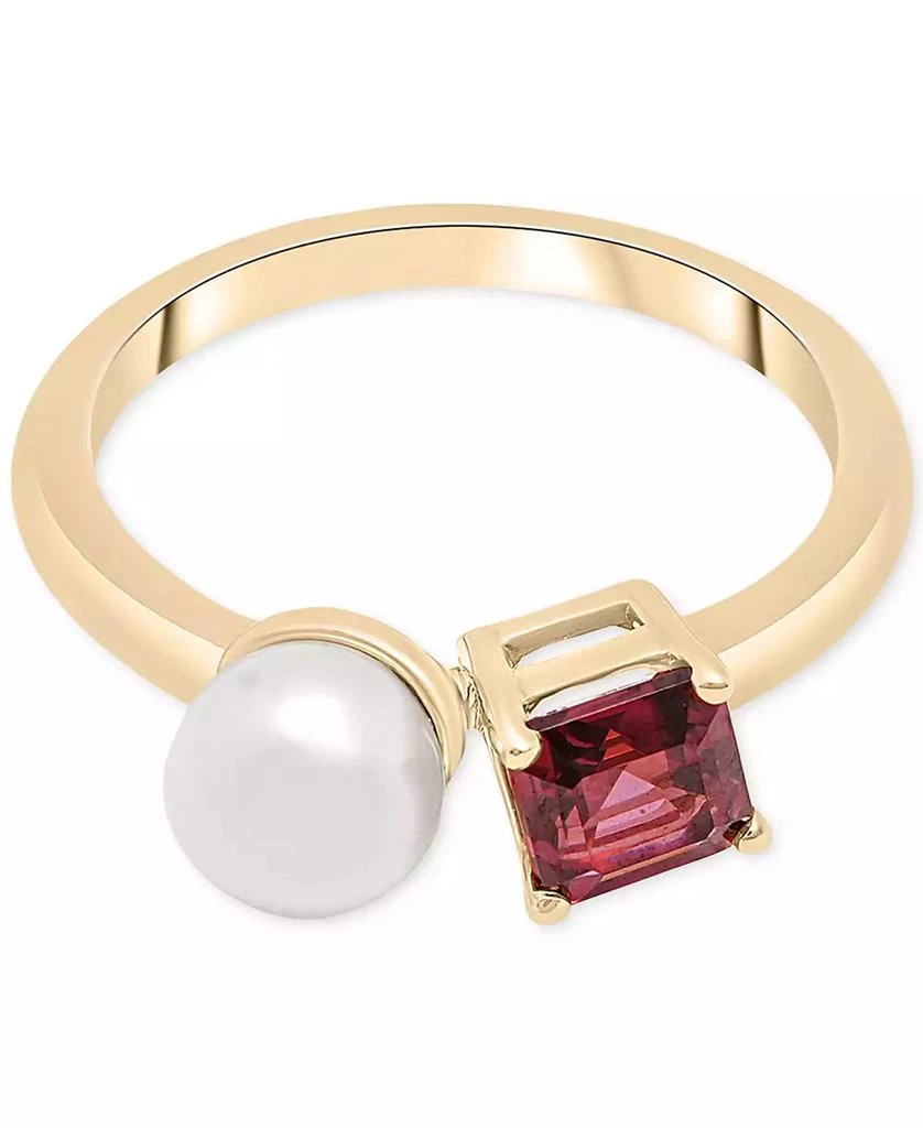 商品Audrey by Aurate|Cultured Freshwater Pearl (5mm) & Rhodolite (5/8 ct. t.w.) Two Stone Ring in Gold Vermeil,  Exclusively at Macy's,价格¥1543,第3张图片详细描述