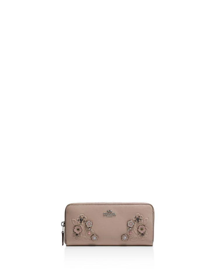 商品Coach|COACH Slim Accordion Zip Wallet in Glovetanned Leather & Tea Rose Tooling,价格¥590,第1张图片