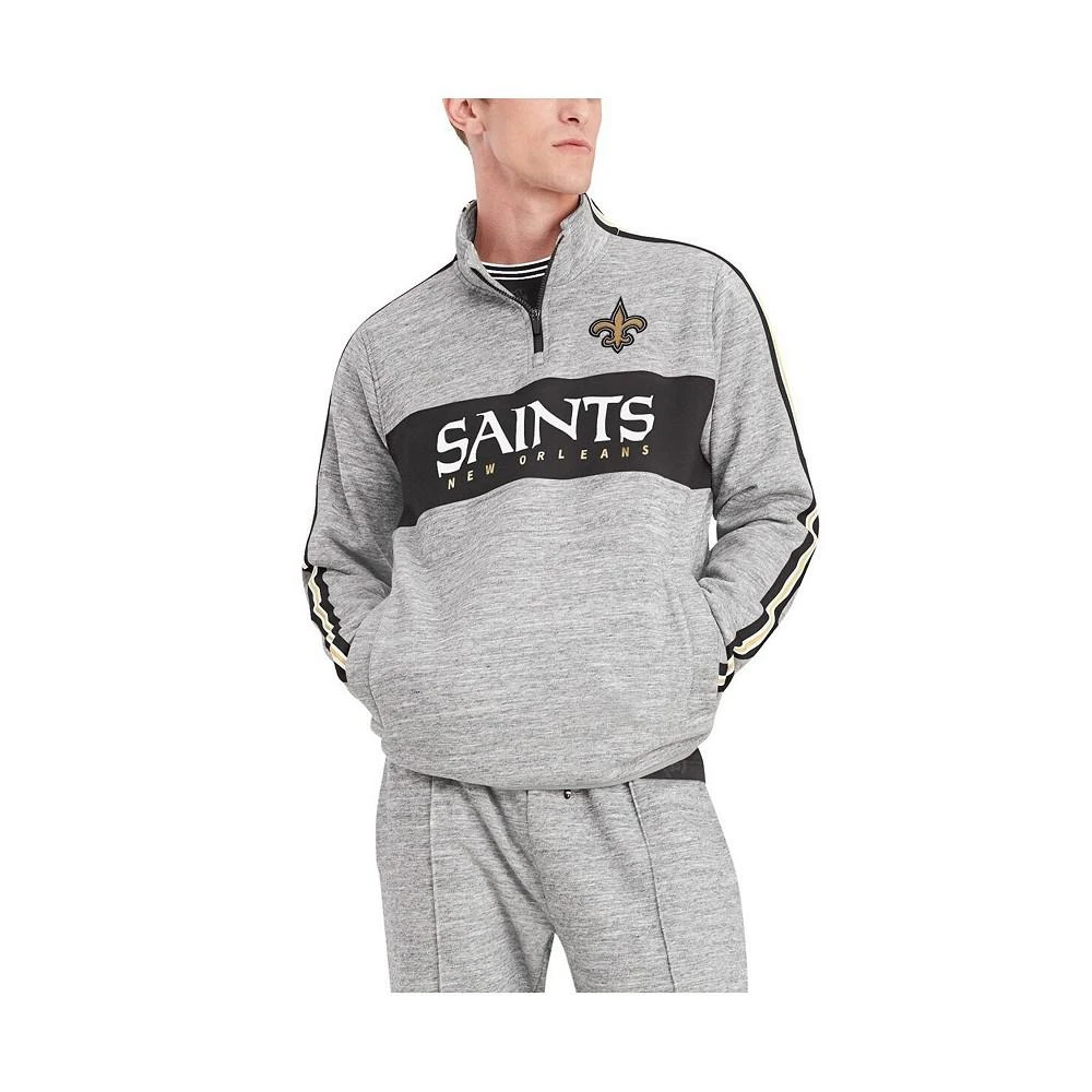 商品Tommy Hilfiger|Men's Heathered Gray New Orleans Saints Mario Quarter-Zip Jacket,价格¥492,第1张图片