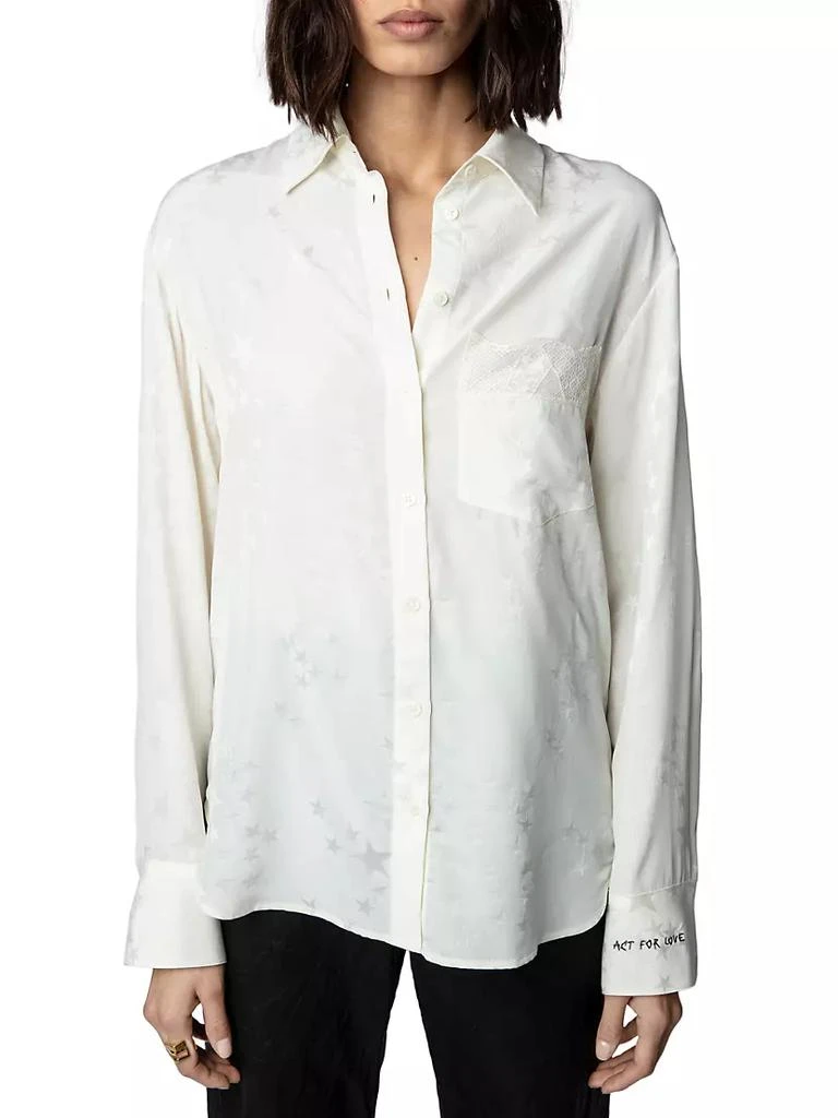 商品Zadig&Voltaire|Silk Jacquard-Star Blouse,价格¥1274,第3张图片详细描述