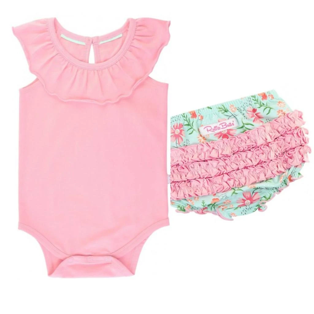 商品Rufflebutts|BABY GIRLS EMMA DIAPER COVER AND ONESIE WILDFLOWER SET,价格¥380,第1张图片