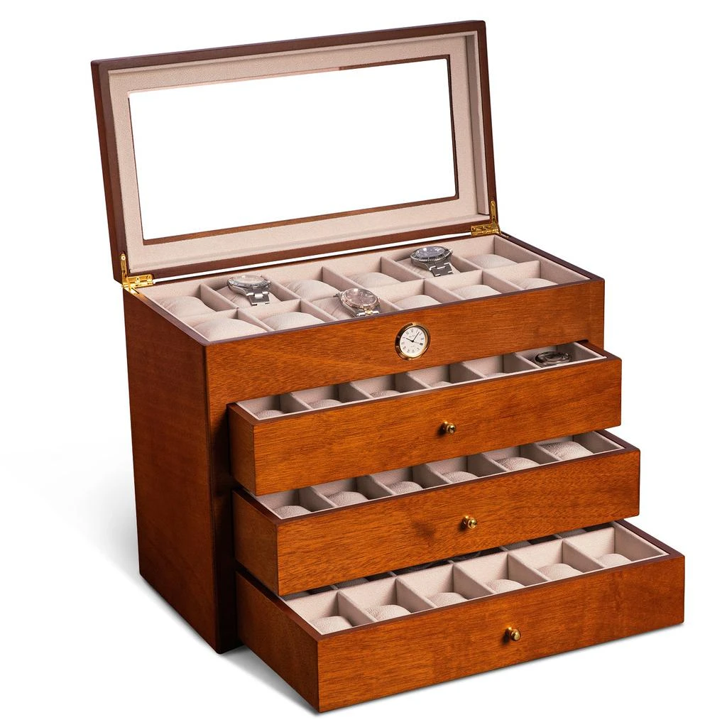 商品Bey Berk|All in Time 4 Watch Box Case with Quartz Movement Clock,价格¥2266,第1张图片