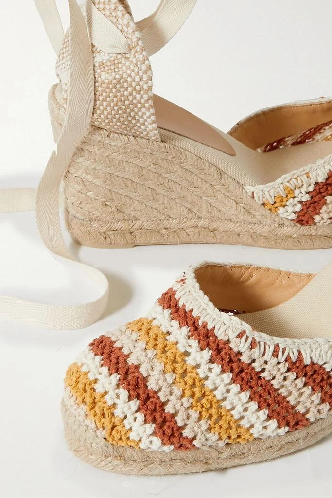 商品CASTAÑER|Carina 80 canvas and crochet-knit wedge espadrilles,价格¥533,第4张图片详细描述