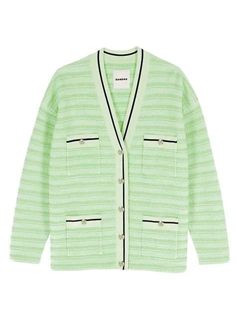 商品Sandro|Aymar Striped Tweed Cardigan,价格¥1599,第1张图片