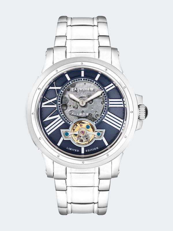 Bertha Open Heart Skeleton Automatic Watch Naval Blue商品第1张图片规格展示