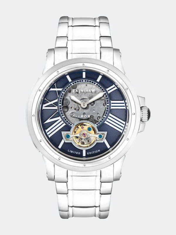 商品Thomas Earnshaw|Bertha Open Heart Skeleton Automatic Watch Naval Blue,价格¥1656,第1张图片