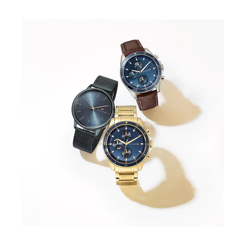 Men's Blue Stainless Steel Mesh Bracelet Watch 43mm商品第6张图片规格展示