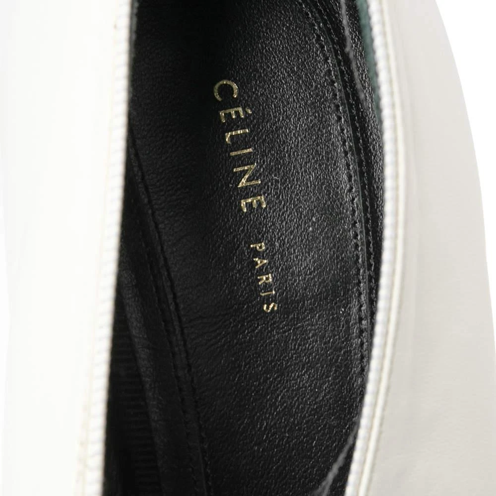 Celine Off-White Leather V Neck Pointed-Toe Pumps Size 38 商品
