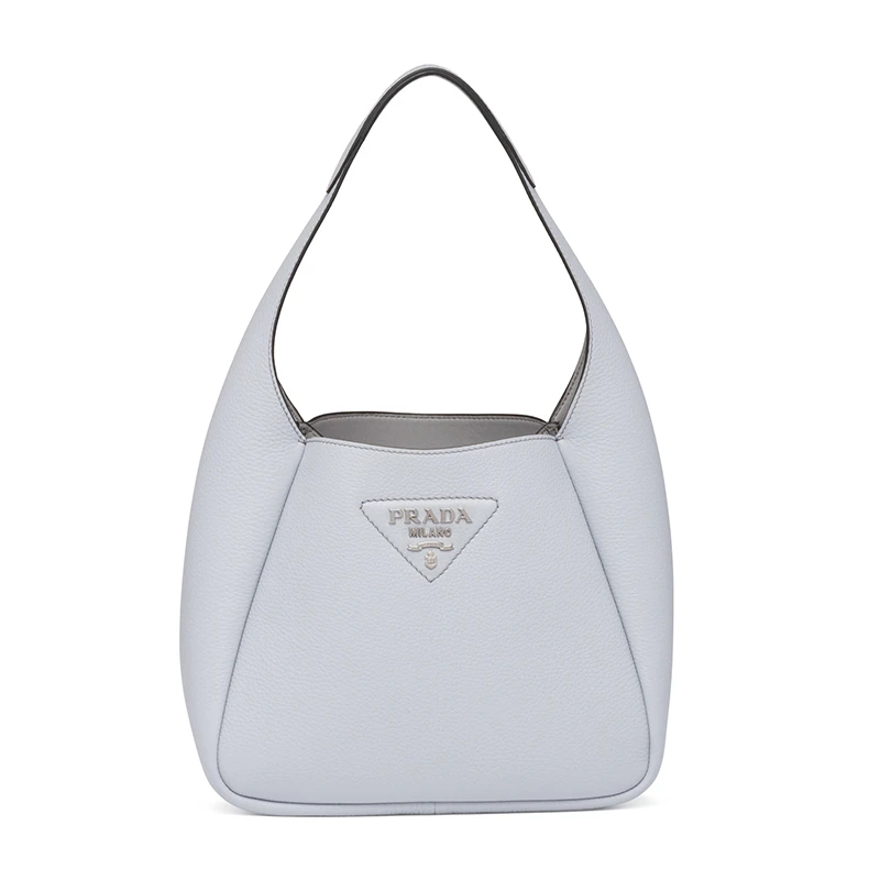 商品Prada|PRADA/普拉达 经典款 女士矢车菊蓝皮革饰有金属三角徽标单肩手提包1BC127_2DKV_F010I_V_OOM,价格¥19891,第1张图片