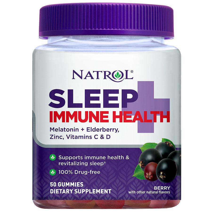 Sleep+ Immune Health, Melatonin and Elderberry, Gummies Berry商品第1张图片规格展示