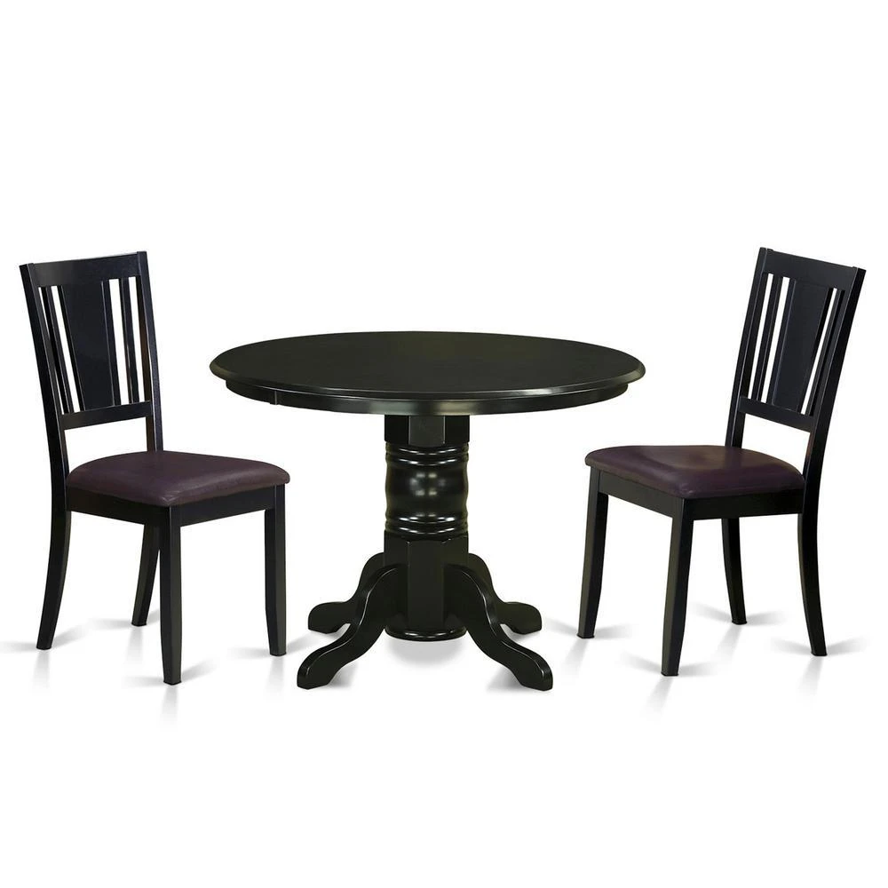 商品East West Furniture|3  Pc  dinette  set-Dining  Table  and  2  Kitchen  Chairs,价格¥4388,第2张图片详细描述
