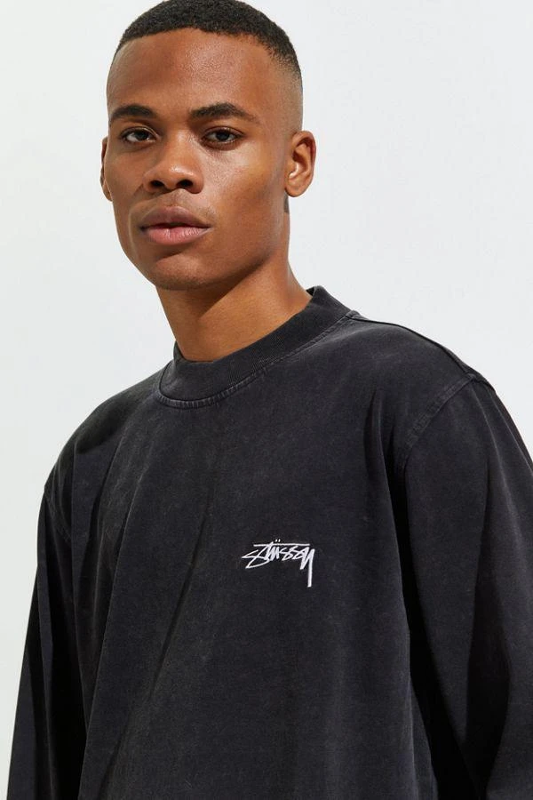 商品STUSSY|Stussy Big Stock Logo Mock Neck Long Sleeve Tee 卫衣,价格¥265,第1张图片