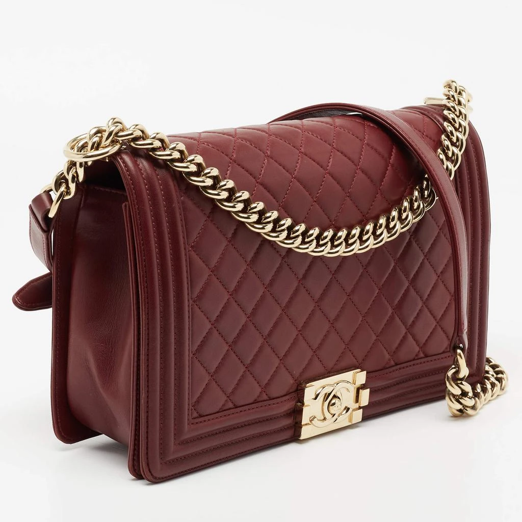 商品[二手商品] Chanel|Chanel Burgundy Quilted Leather New Medium Boy Flap Bag,价格¥23878,第3张图片详细描述