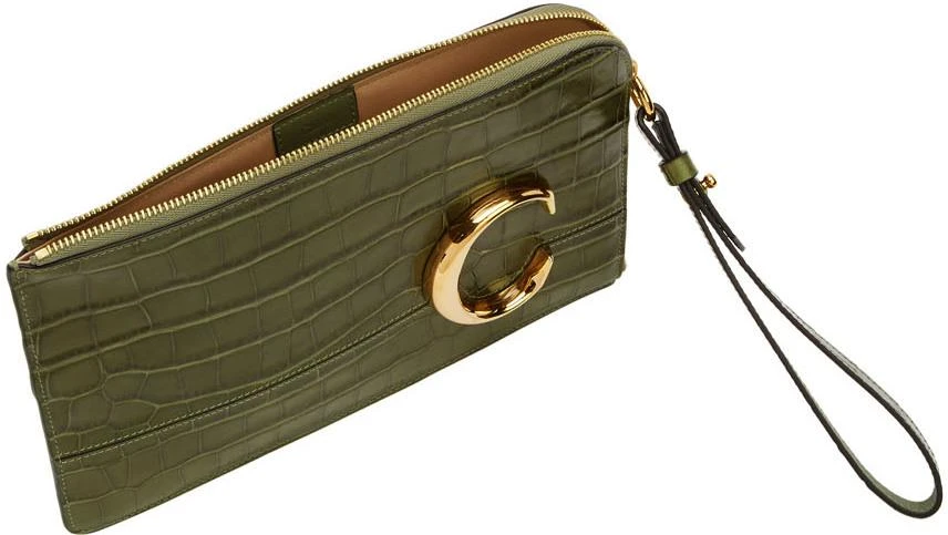 商品Chloé|Green 'Chloé C' Flat Pouch,价格¥2159,第3张图片详细描述