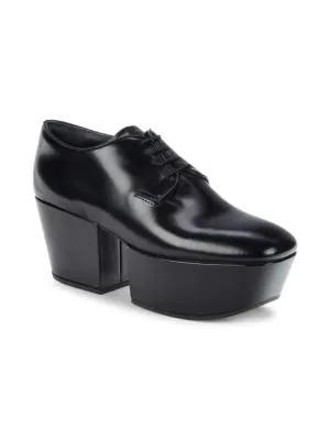 商品Prada|Women's Leather Heeled Derbys,价格¥4828,第4张图片详细描述