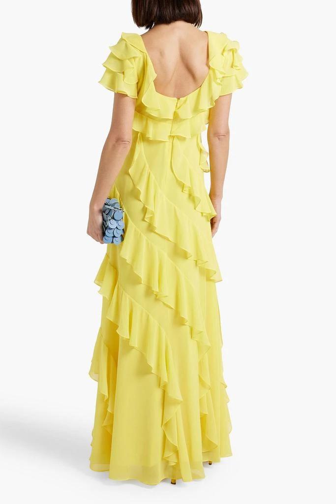 商品Badgley Mischka|Ruffled crepe maxi dress,价格¥3286,第3张图片详细描述