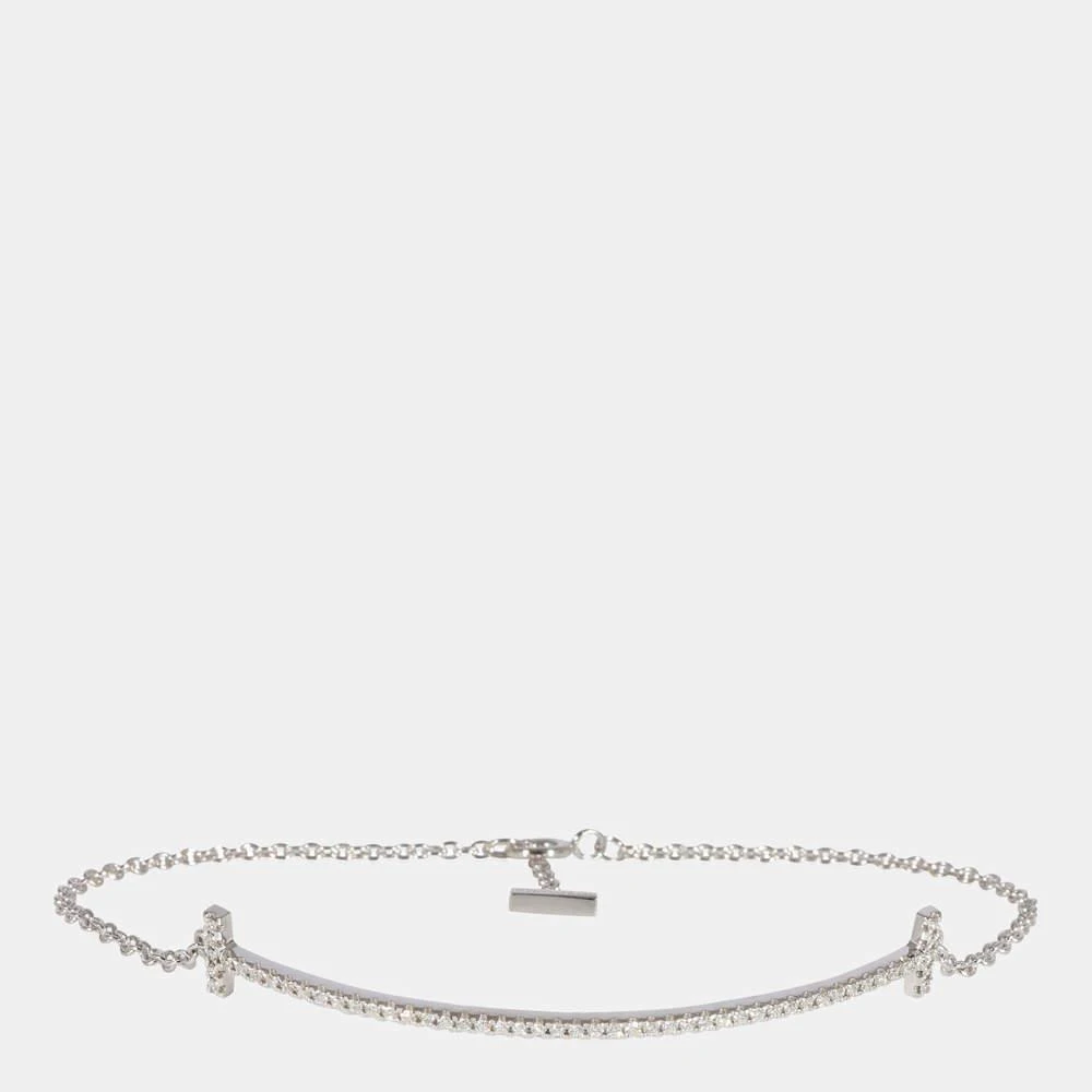 商品[二手商品] Tiffany & Co.|Tiffany & Co. T Smile Bracelet in 18k White Gold 0.12 CTW,价格¥15732,第1张图片