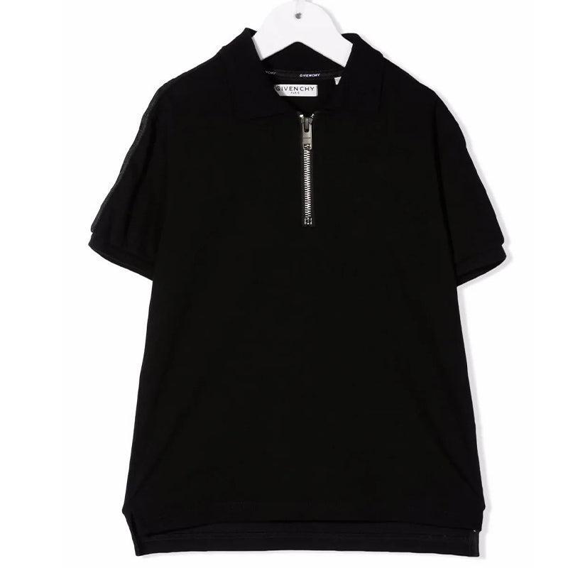 商品Givenchy|大童款 黑色珠地布缝线 Polo 衫【香港仓极速发货】,价格¥1620,第1张图片
