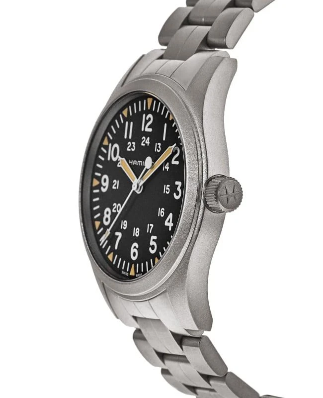 商品Hamilton|Hamilton Khaki Field Mechanical Manual Winding Black Dial Steel Men's Watch H69529133,价格¥4123,第2张图片详细描述