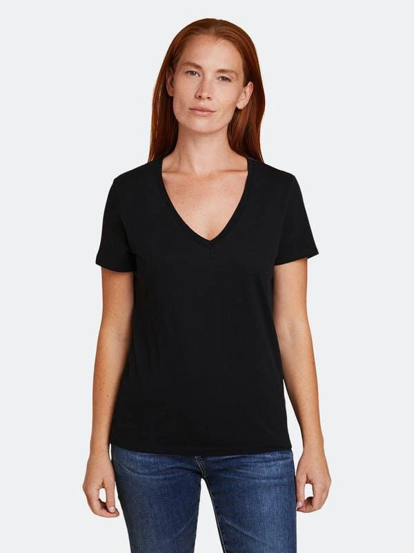商品Majestic|Cotton Silk Touch S/S V-Neck,价格¥752,第1张图片