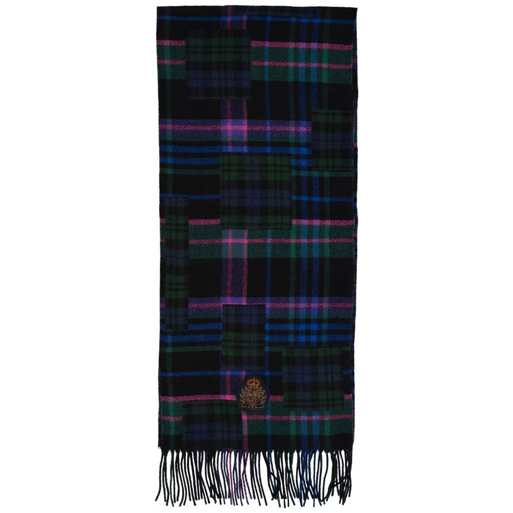 商品Ralph Lauren|Wool Plaid Patchwork Wrap Scarf with Crest Patch,价格¥706,第1张图片