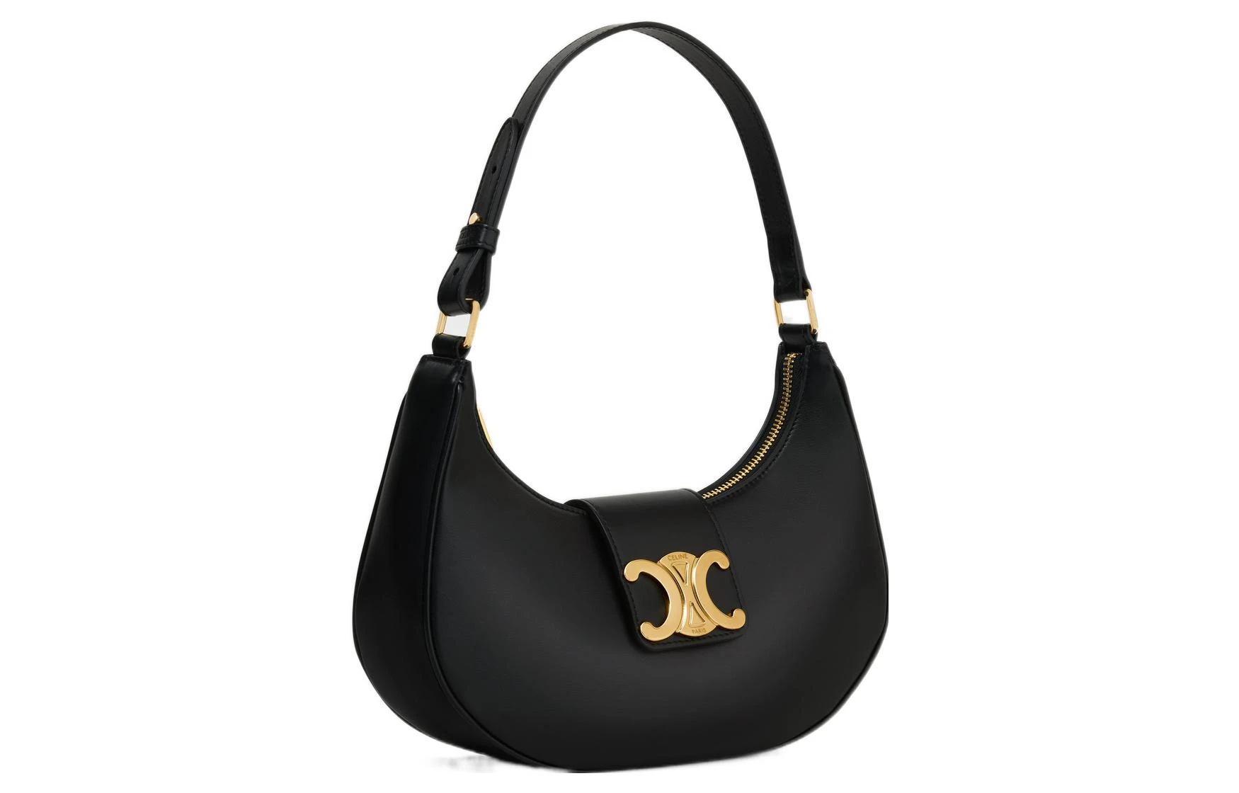 商品[国内直发] Celine|赛琳 AVATriomphe 23年凯旋门标志可调节肩带 光滑小牛皮 手提包单肩包 女款 黑色,价格¥16629,第3张图片详细描述