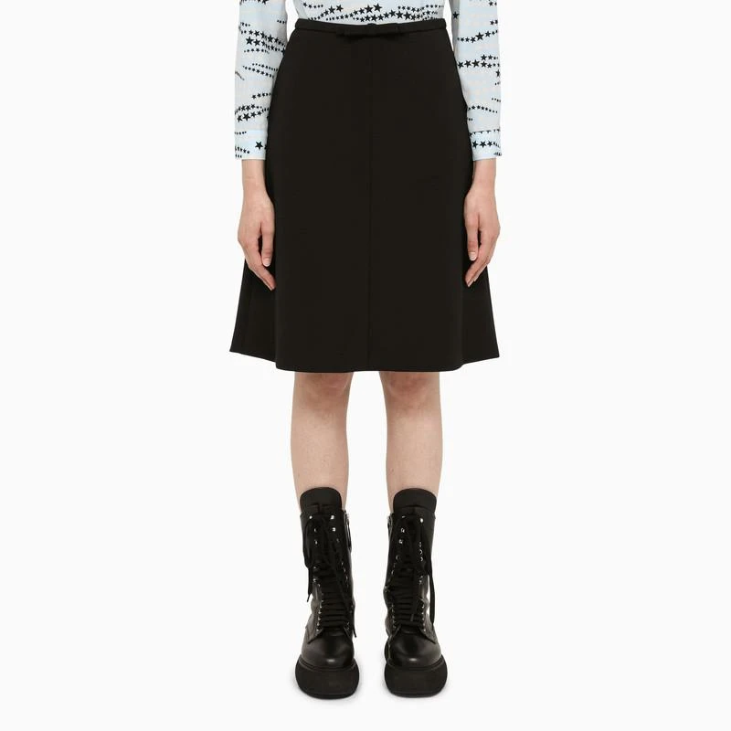 商品RED Valentino|Black flared skirt with bow,价格¥1236,第1张图片