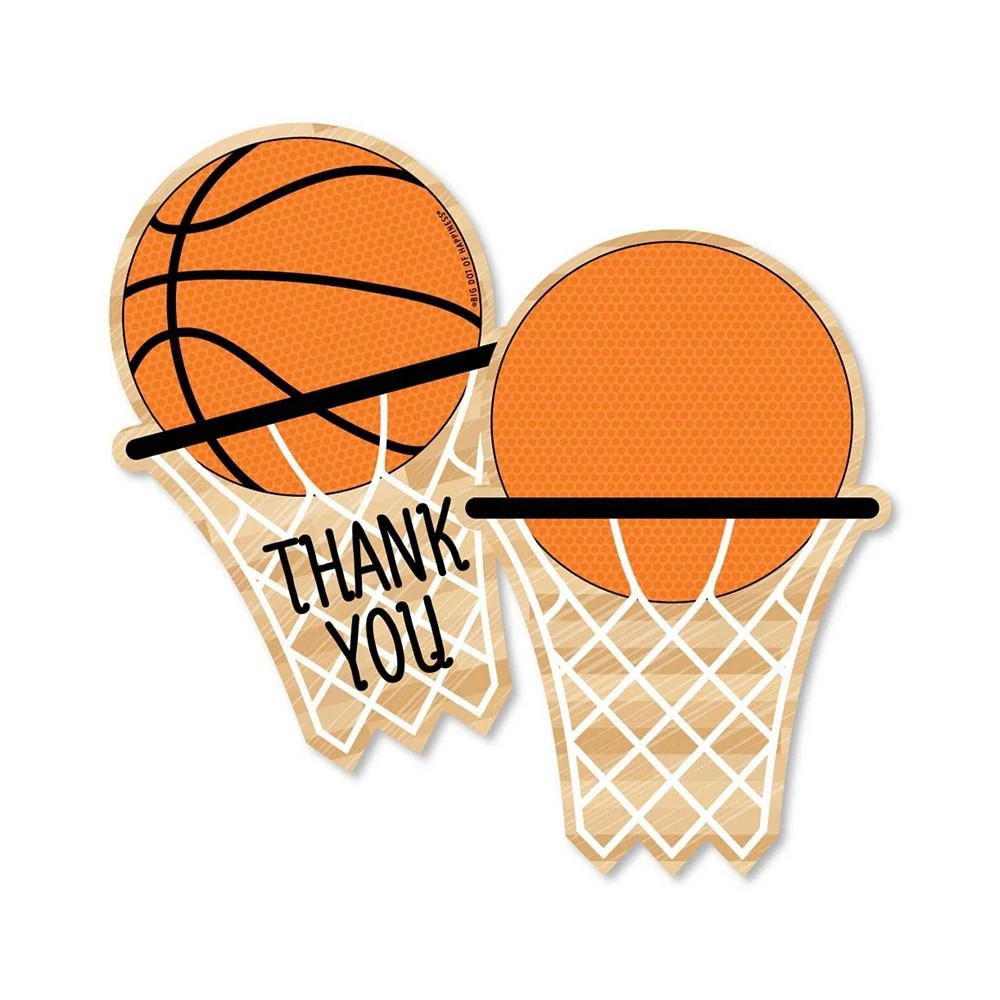商品Big Dot of Happiness|Nothin' but Net - Basketball - Party Shaped Thank You Cards with Envelopes 12 Ct,价格¥127,第1张图片