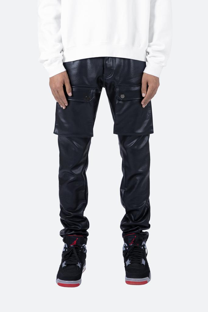 商品MNML|Leather Snap Cargo Pants - Black,价格¥507,第1张图片