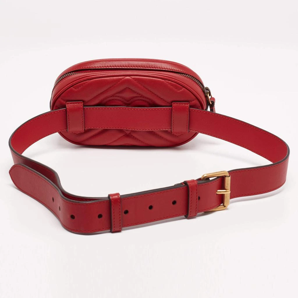 商品[二手商品] Gucci|Gucci Red Matelasse Leather GG Marmont Belt Bag ,价格¥4908,第4张图片详细描述