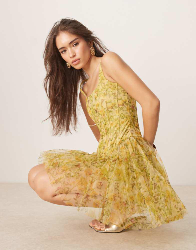 ＊POPPY＊ PEPLUM TULLE BUSTIER (YELLOW) 新品 POPPY＊ PEPLUM TULLE BUSTIER (YELLOW) 新品 PEPLUM TULLE
