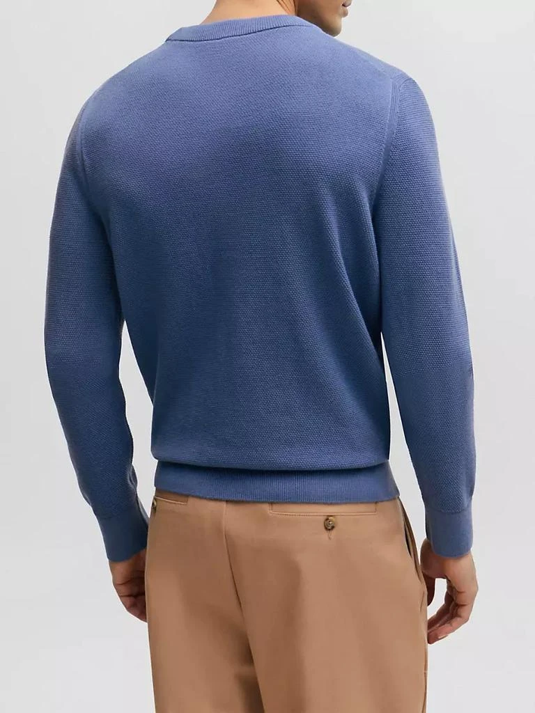 商品Hugo Boss|Micro-Structured Crew-Neck Sweater in Cotton,价格¥1313,第4张图片详细描述