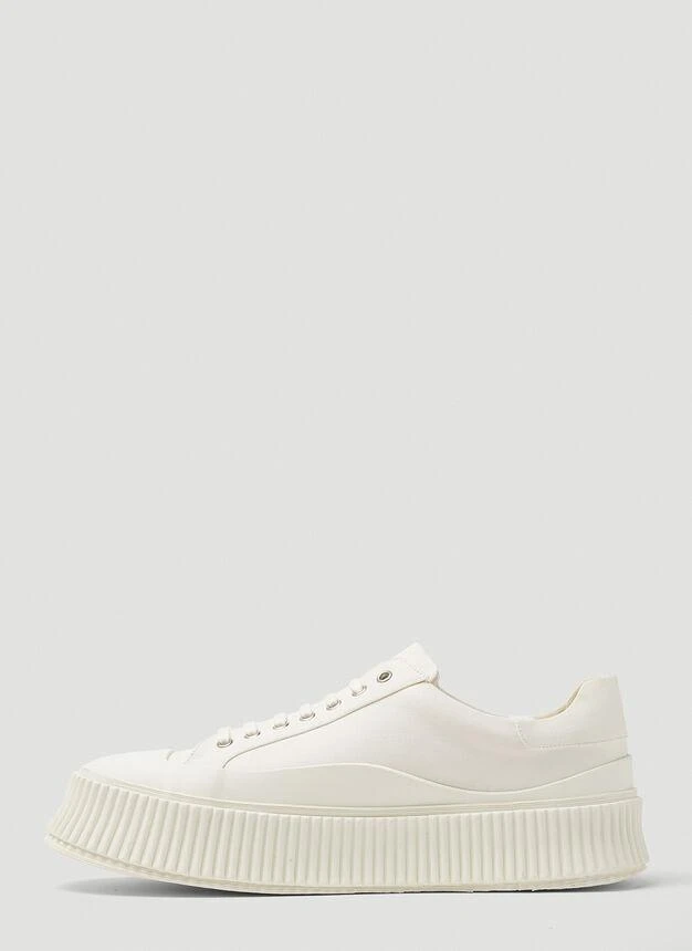 商品Jil Sander|Recycled Canvas Platform Sneakers in White,价格¥4799,第3张图片详细描述