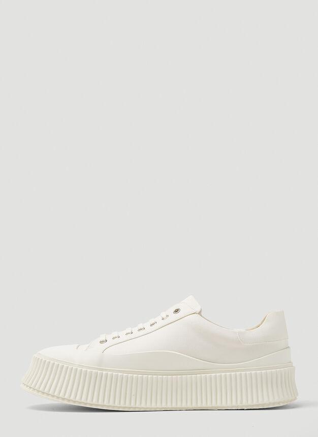 商品Jil Sander|Recycled Canvas Platform Sneakers in White,价格¥4532,第5张图片详细描述