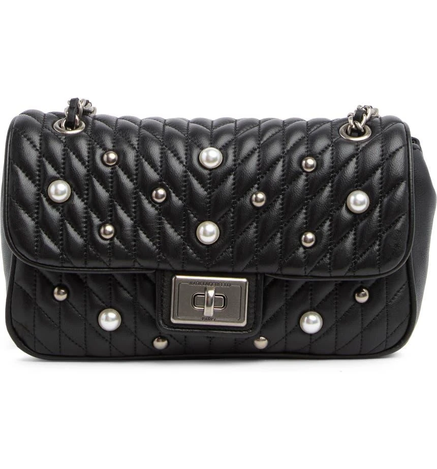 商品Karl Lagerfeld Paris|Pearl Embellished Agyness Shoulder Bag,价格¥1014,第1张图片